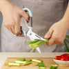 Household kitchen scissors, kitchen chicken bone scissors, multi-functional powerful scissors, stainless steel refrigerator scissors, meat and fish belly scissors Specification image